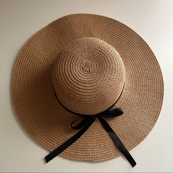 NEW Fashion Women Summer Big Wide Brim Straw Hat Floppy Beach Sun Foldable Cap - Picture 2 of 8